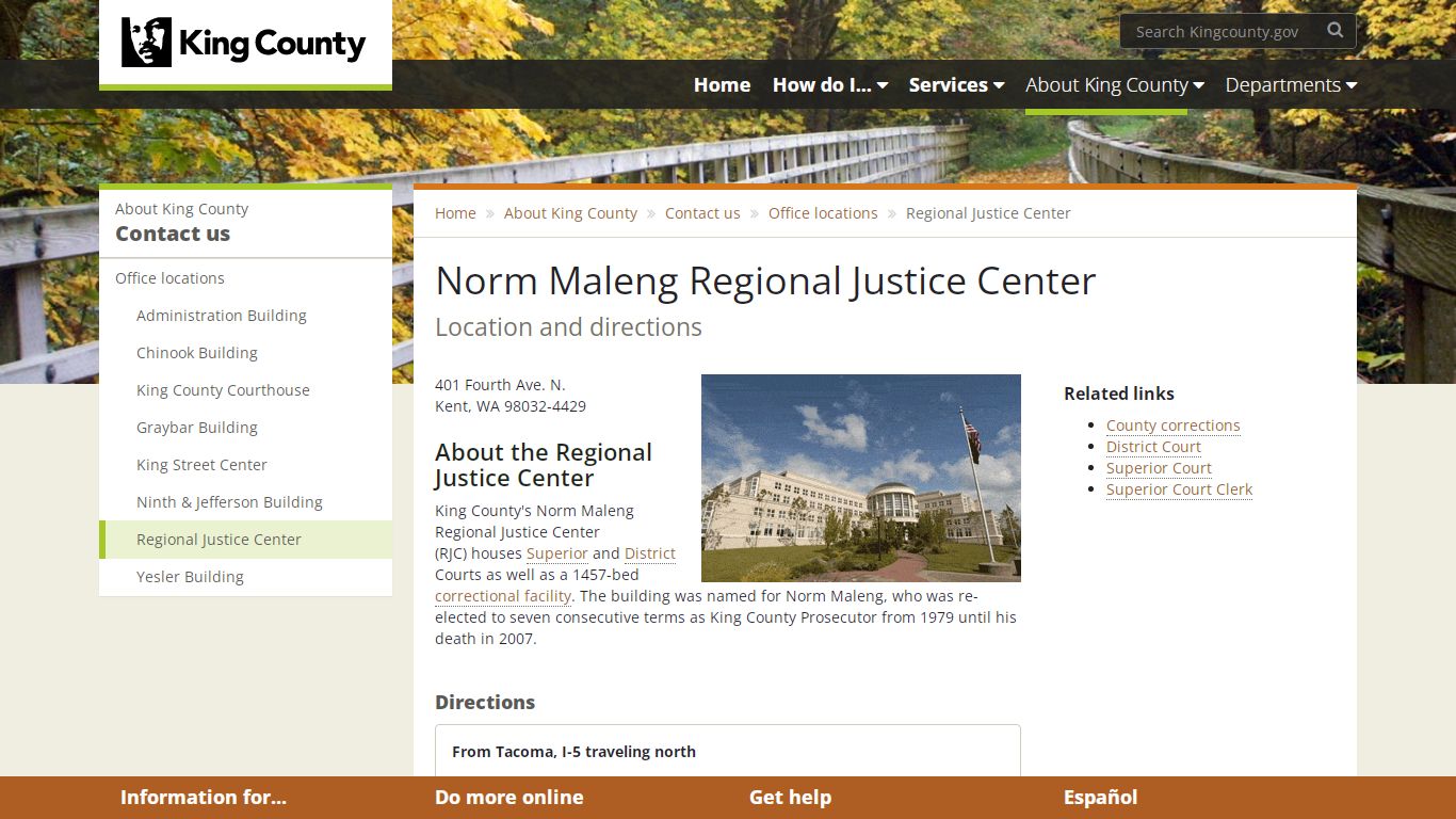 Norm Maleng Regional Justice Center - King County